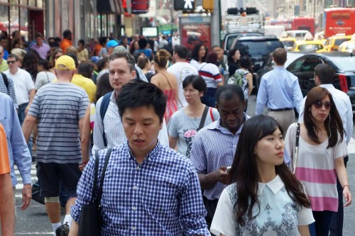 Crowded New York City street